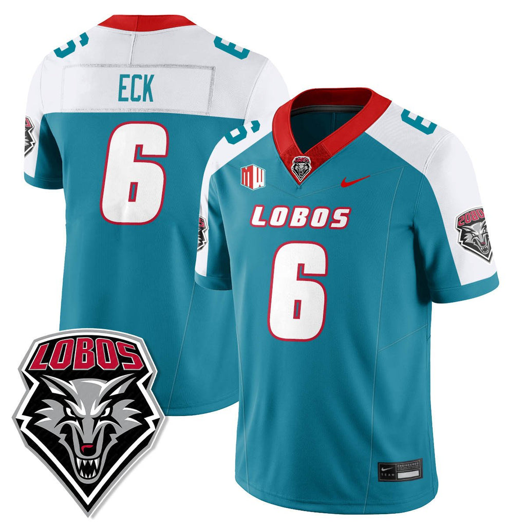 Jaxton Eck Jersey #6 UNM Lobo Football 2025 All Stitched Alternate