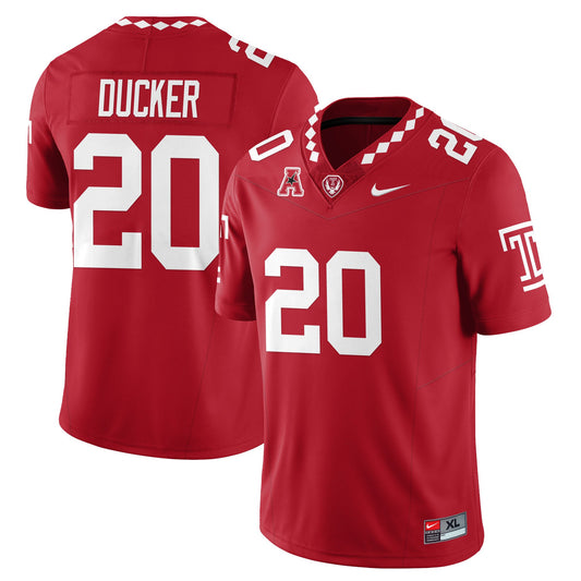 Jay Ducker Jersey #20 Temple Football 2025 Vapor Limited Stitched Red