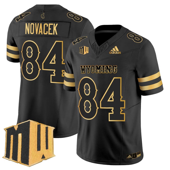 Jay Novacek Jersey #84 Wyoming Cowboys 2025 Gold Vapor Stitched