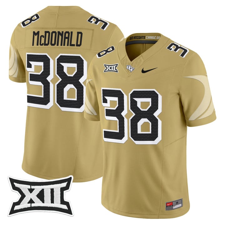 Jayden McDonald Jersey #38 UCF Knights 2025 Vapor Limited Stitched Gold