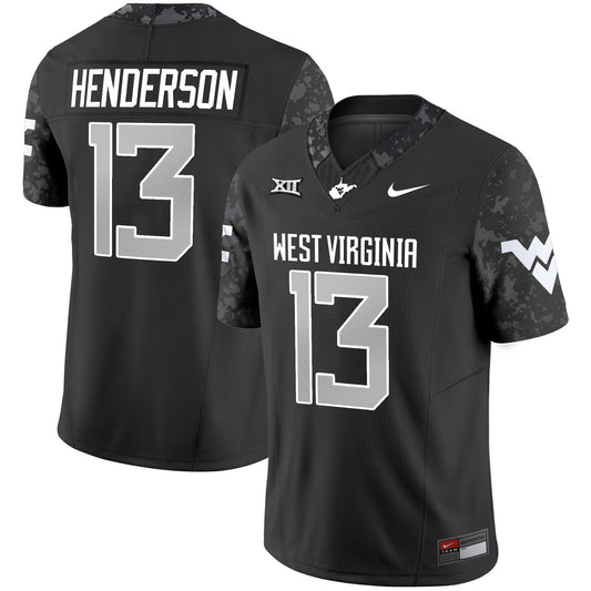 Jaylen Henderson Jersey #13 West Virginia Mountaineers 2025 Stitched Coal