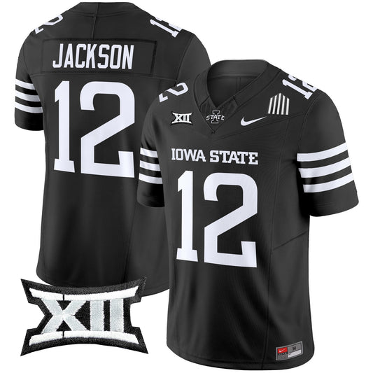Jaylon Jackson Jersey #12 Iowa State Cyclones 2025 Stitched Black