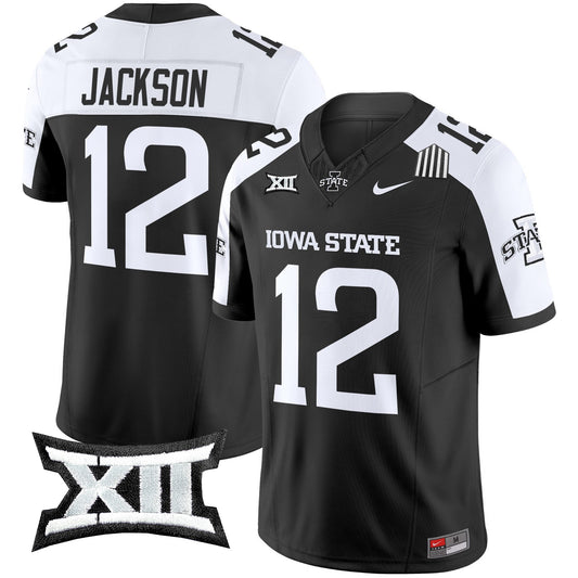 Jaylon Jackson Jersey #12 Iowa State Cyclones 2025 Stitched Black Alternate