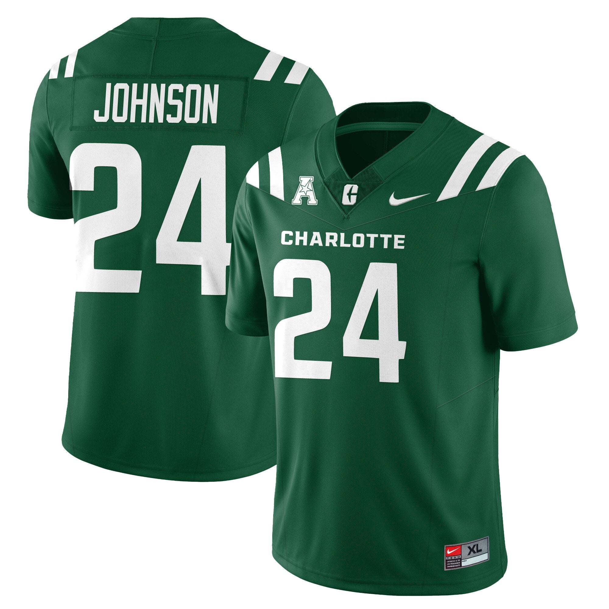 Jaylon Johnson Jersey #24 Charlotte 49ers Football 2025 Limited Stitched Green