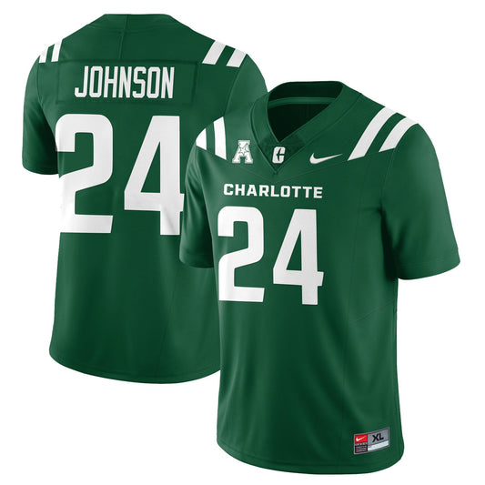Jaylon Johnson Jersey #24 Charlotte 49ers Football 2025 Limited Stitched Green