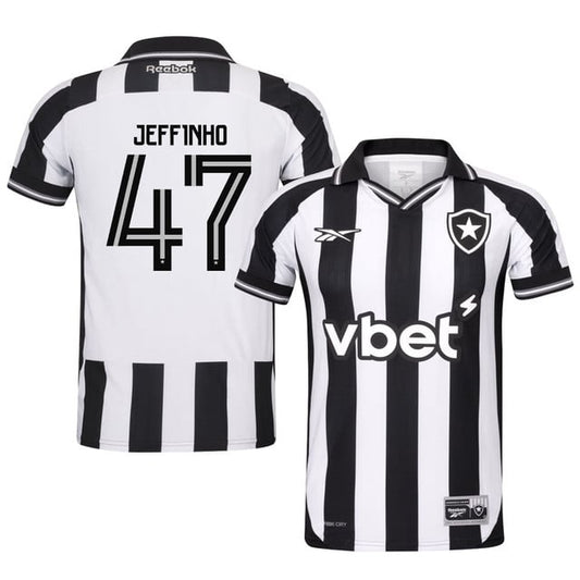 Jeffinho #47 Botafogo 2025-26 Home Jersey – Black White