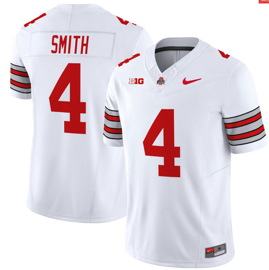 Jeremiah Smith Jersey #4 Ohio State Heritage Stripe 2025-26 Stitched White