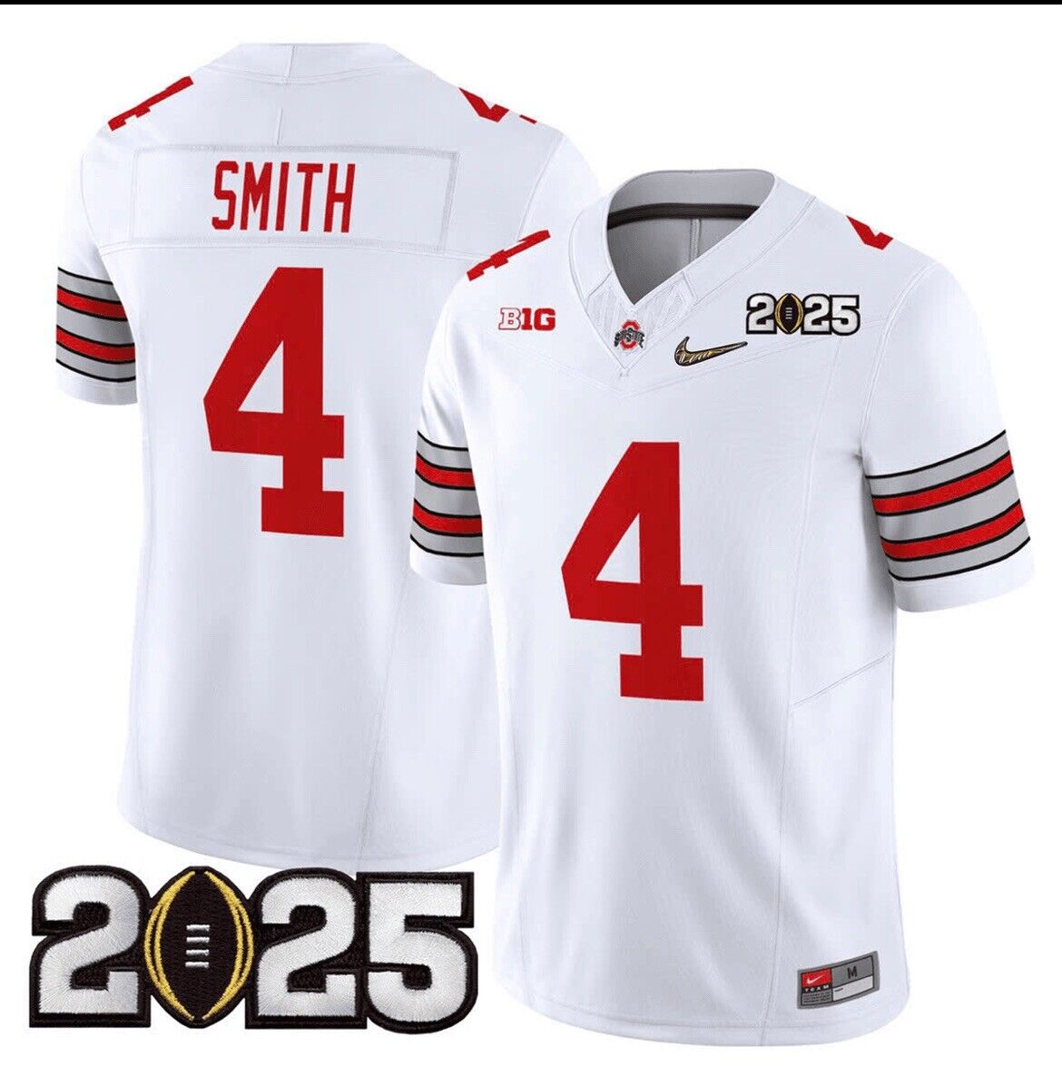 Jeremiah Smith Jersey #4 Ohio State Natty 2025 Patch Stitched White