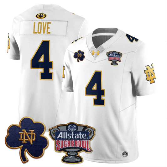 Jordan Faison Jersey #6 Notre Dame Fighting Irish Allstate Sugar Bowl Green White