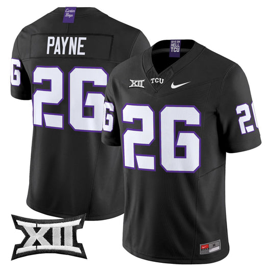 Jeremy Payne Jersey #26 TCU Horned Frogs 2025 Vapor Limited Stitched Black