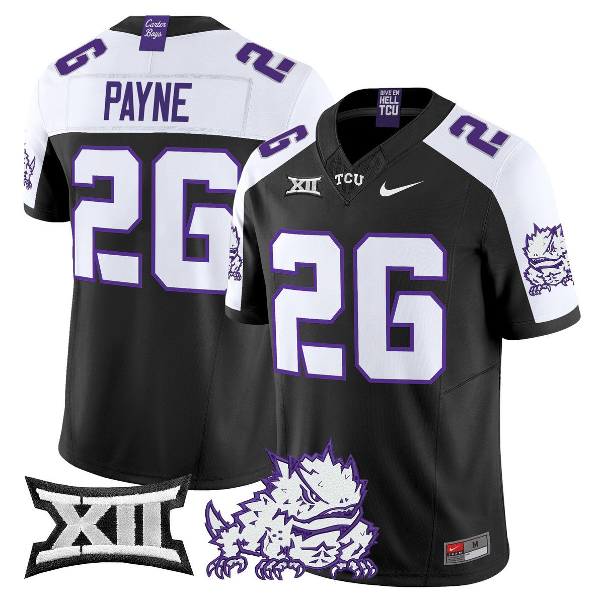 Jeremy Payne Jersey #26 TCU Horned Frogs 2025 Vapor Limited Stitched Black Alter