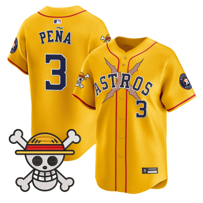 Jeremy Pena Jersey #3 Houston Astros One Piece 2025 Limited Stitched Gold
