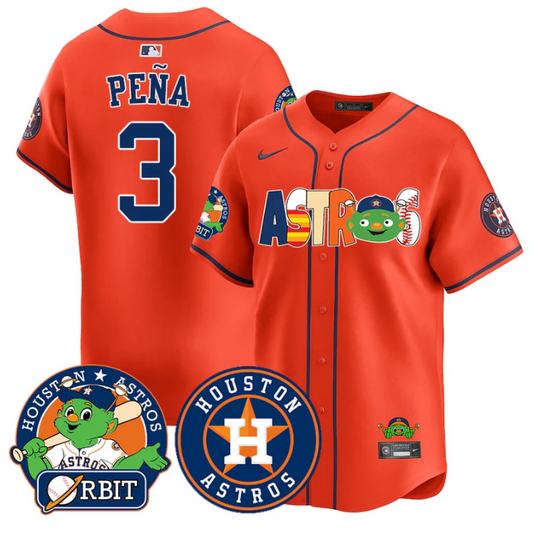 Jeremy Pena Jersey #3 Houston Astros Orbit Vapor Premier Limited Stitched Orange