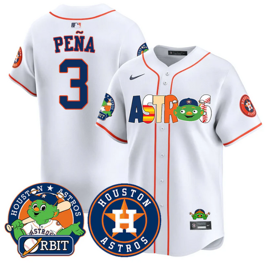Jeremy Pena Jersey #3 Houston Astros Orbit Vapor Premier Limited Stitched White