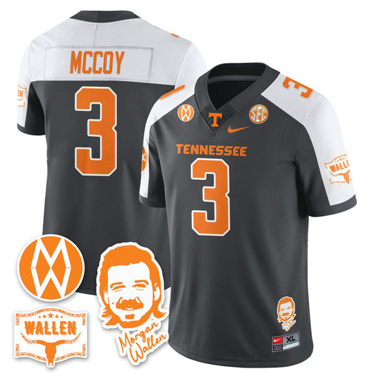 Jermod McCoy Jersey #3 Tennessee Vols Morgan Wallen 2025 Stitched Gray Alter
