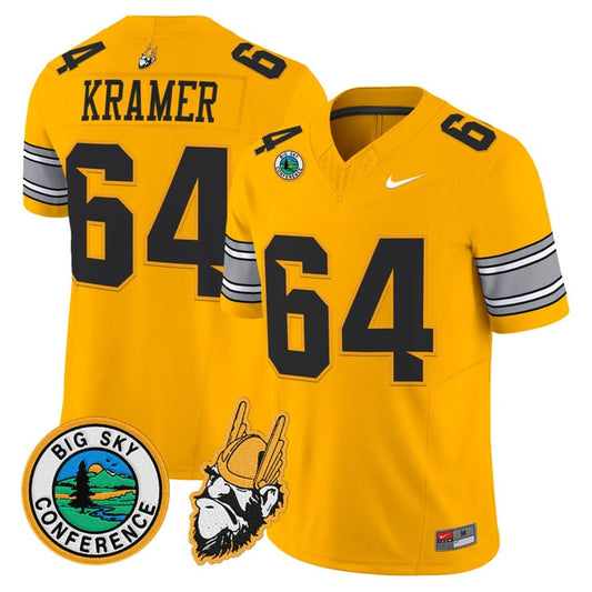 Jerry Kramer Jersey #64 Idaho Vandals 1975 Throwback Limited Stitched Gold