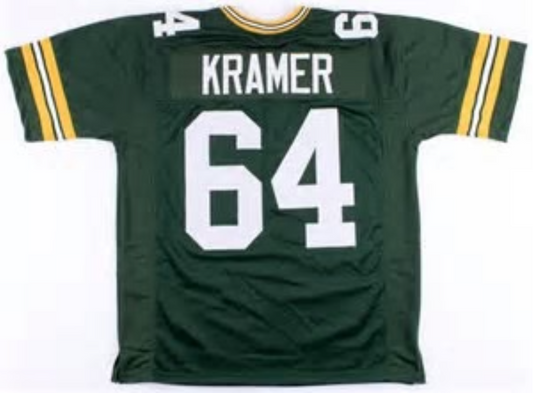 Jerry Kramer Jersey Green Bay Packers Custom Throwback Football Green