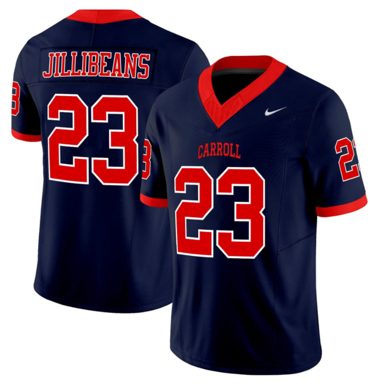 Jillibeans #23 Carroll University Pioneers Football Jersey - All Stitched Orange