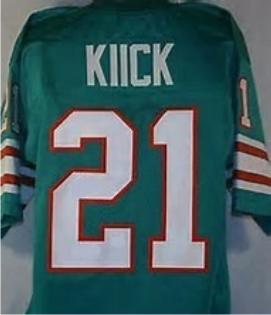 Jim Kiick Jersey Miami Dolphins Custom Throwback Football Green