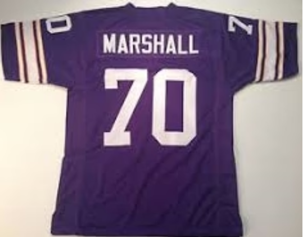 Jim Marshall Jersey Minnesota Vikings Long Sleeve Vintage Style Custom Throwback Football White