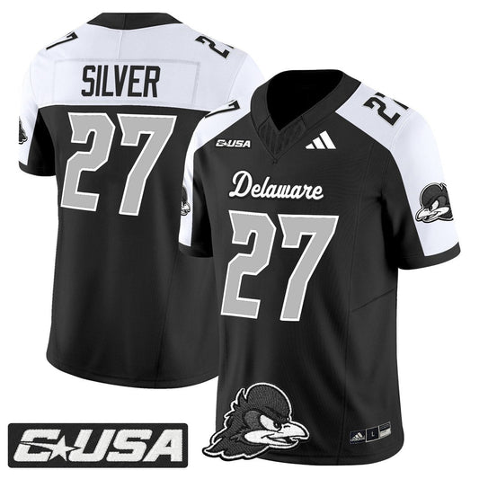 Jo Silver Jersey #27 Delaware Blue Hens 2025 Vapor Limited Stitched