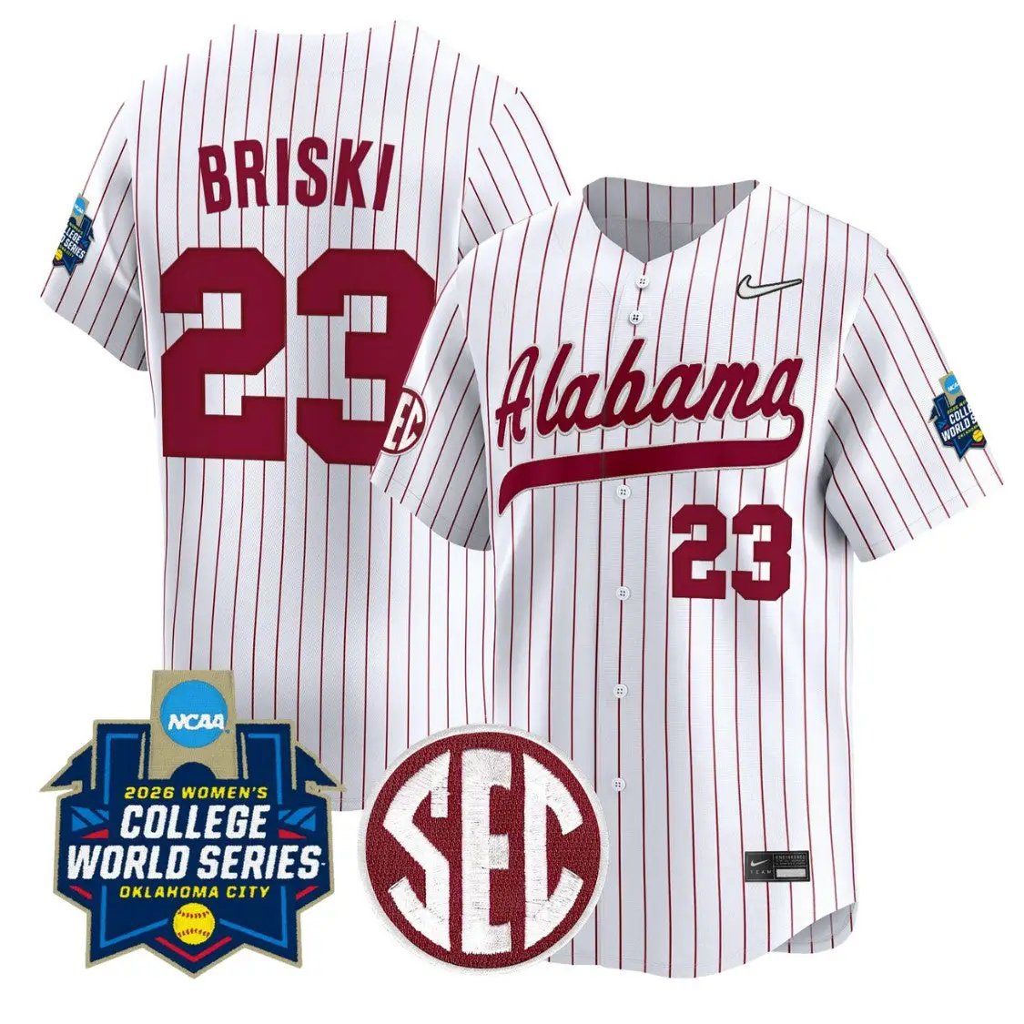 Jocelyn Briski Jersey #23 Alabama Softball 2026 World Series Stitched
