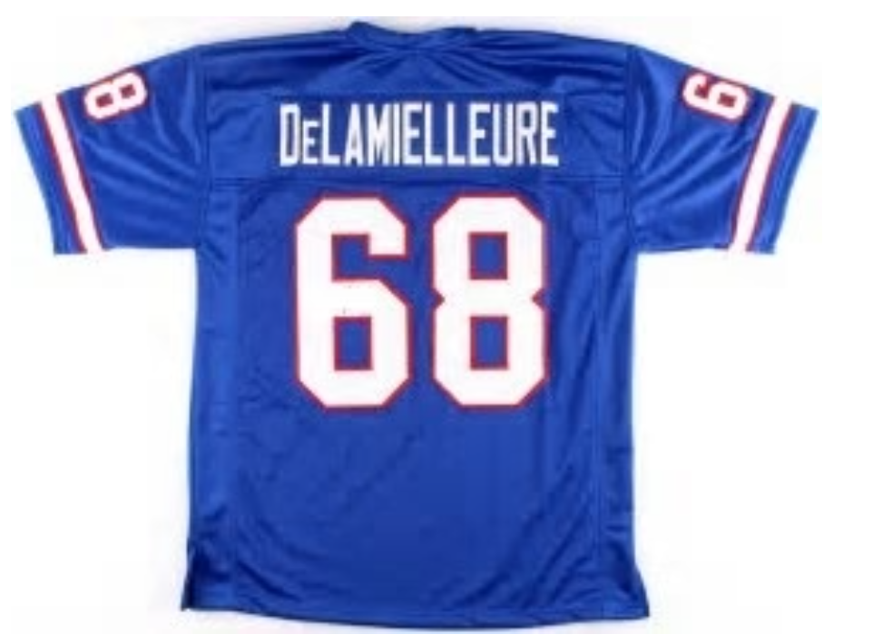 Joe DeLamielleure Jersey Buffalo Bills Custom Throwback Football Blue