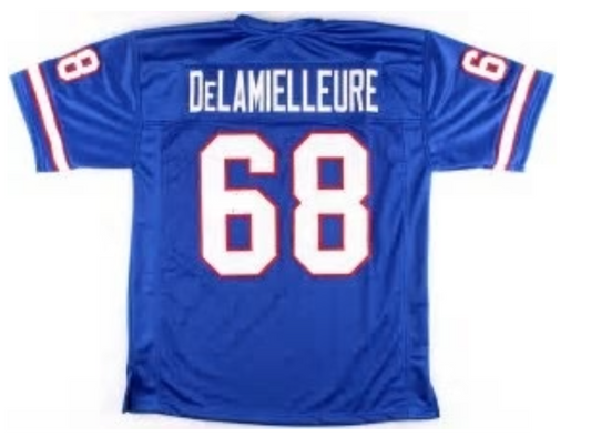Joe DeLamielleure Jersey Buffalo Bills Custom Throwback Football Blue