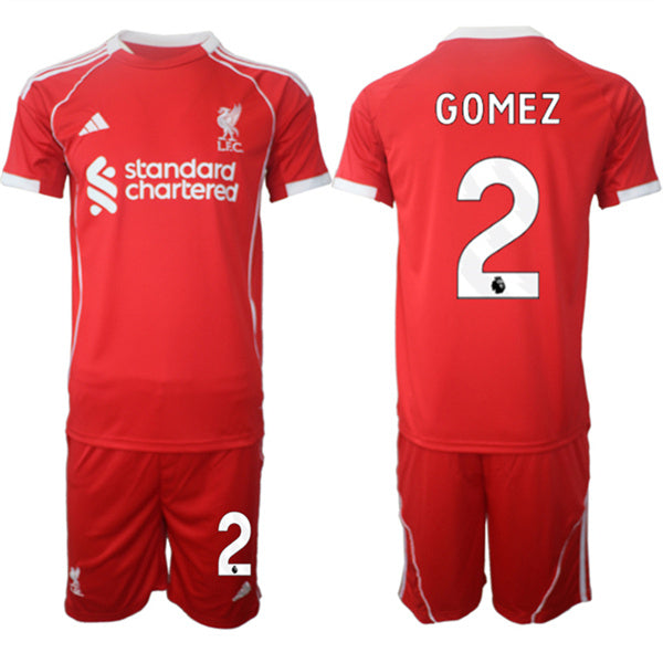 Joe Gomez Jersey #2 Liverpool Red Home 2025 Soccer Suit