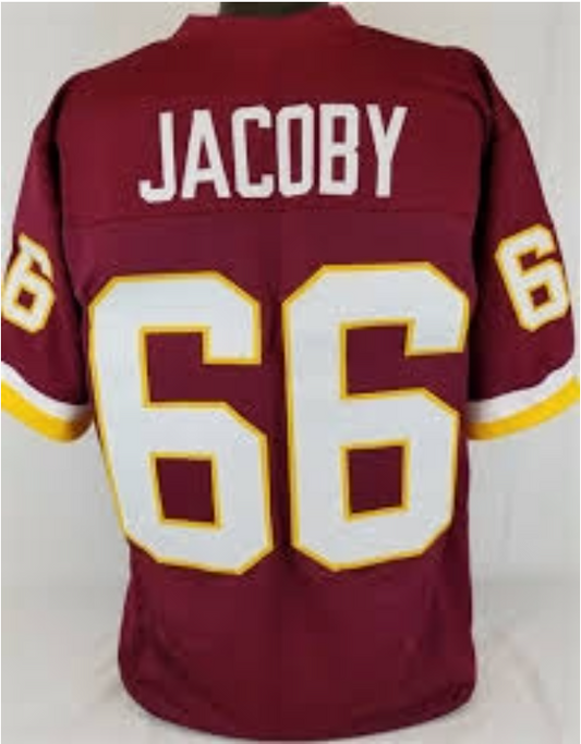 Joe Jacoby Jersey Washington Redskins Custom Throwback Football Burgandy