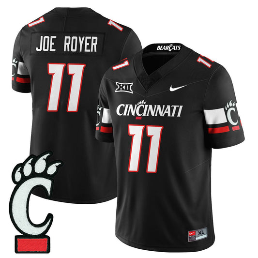 Joe Royer Jersey #11 Cincinnati Bearcats Football 2025 Stitched Black