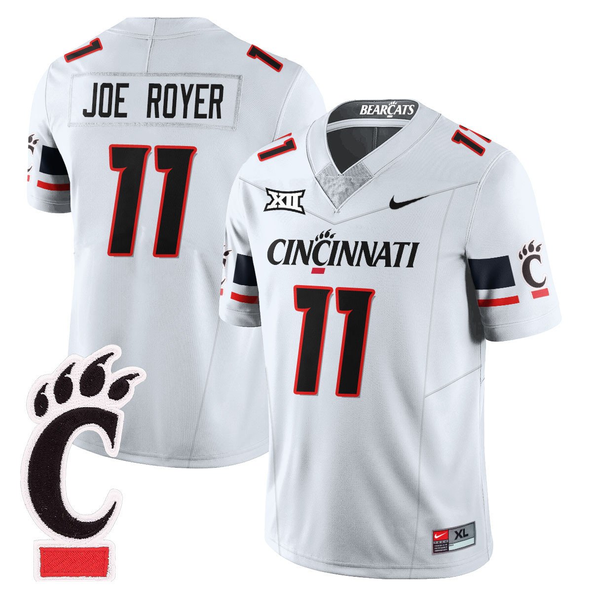 Joe Royer Jersey #11 Cincinnati Bearcats Football 2025 Stitched White