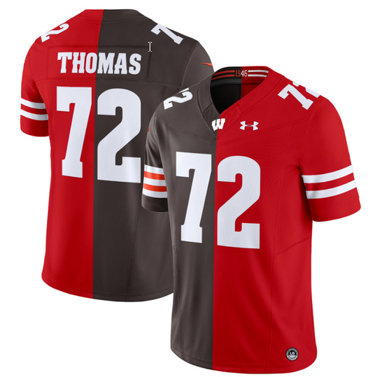 Joe Thomas Jersey #72 Wisconsin Badgers Split Vapor Football Stitched
