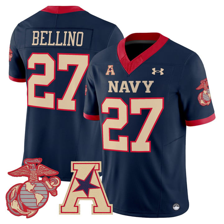 Joe Bellino Jersey #27 Navy Midshipmen Vapor USMC Premier Stitched