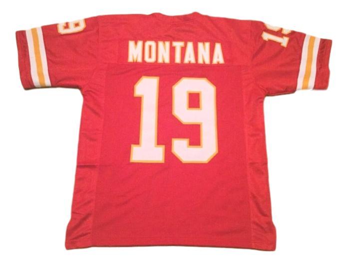Joe Montana #19 CUSTOM STITCHED Unsigned Football Jersey Red