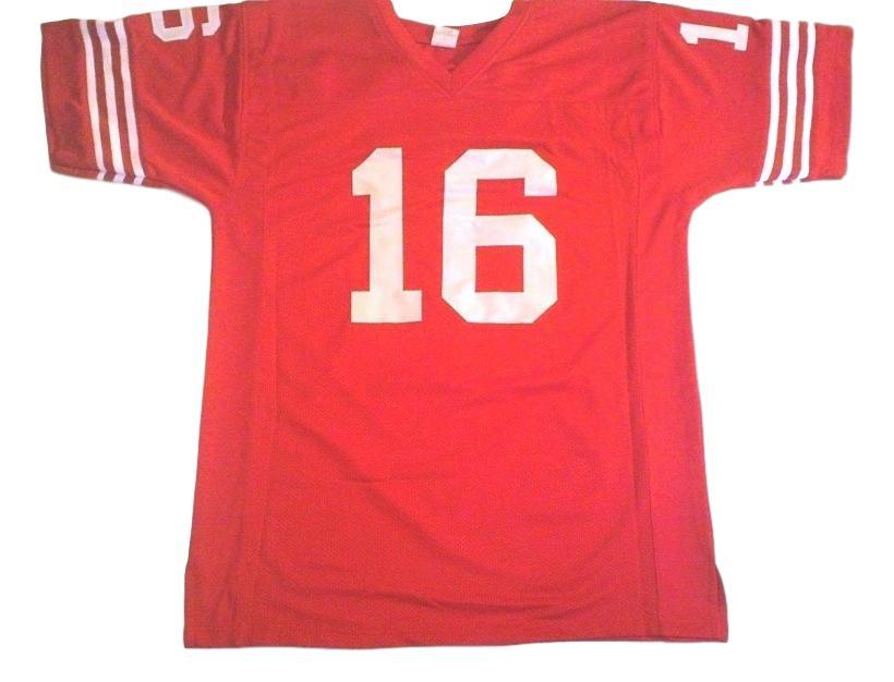 Joe Montana #16 CUSTOM STITCHED Unsigned Football Jersey Red