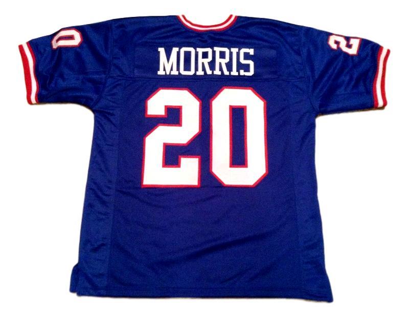 Joe Morris CUSTOM STITCHED Unsigned Football Jersey Blue