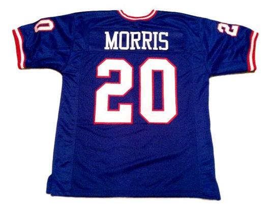 Joe Morris CUSTOM STITCHED Unsigned Football Jersey Blue