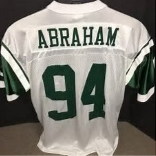 John Abraham Jersey New York Jets Custom Throwback Football White