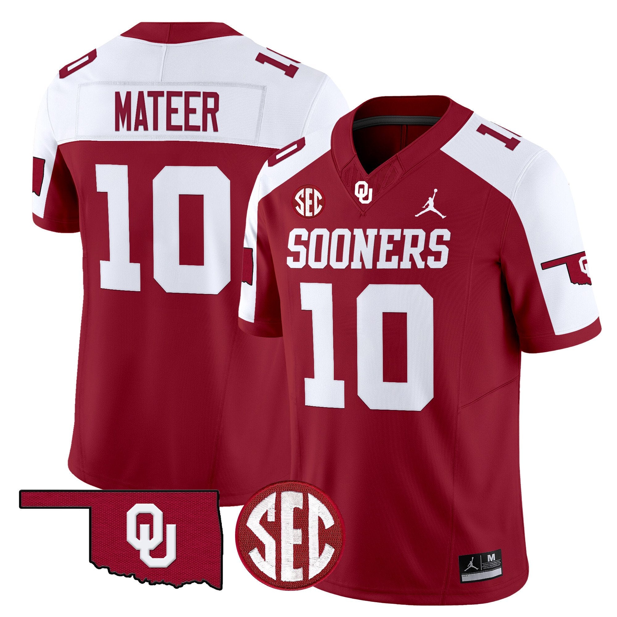 John Mateer Jersey #10 Oklahoma Sooners 2025 Vapor Limited Stitched Alternate