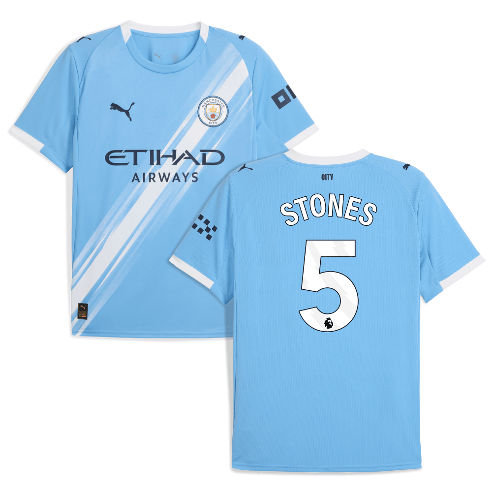 John Stone 5 Manchester City 2025-26 Home Men Jersey – Sky Blue