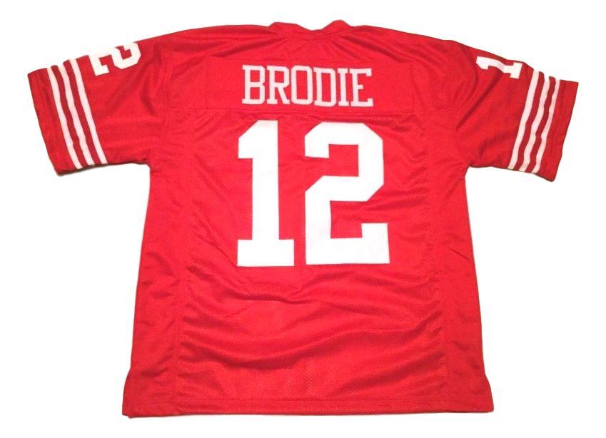 John Brodie CUSTOM STITCHED Unsigned Football Jersey Red