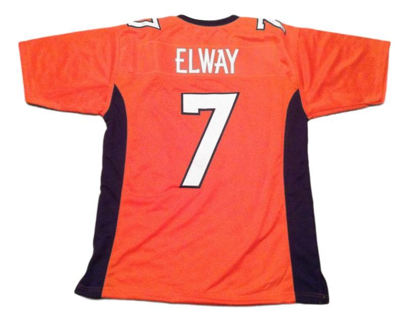 John Elway CUSTOM STITCHED Unsigned Football Jersey Orange