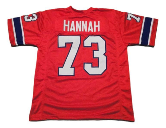 John Hannah CUSTOM STITCHED Unsigned Football Jersey Red