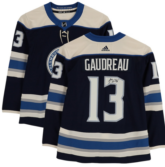 Johnny Gaudreau 13 Signature Columbus Blue Jackets Alternate Jersey Men