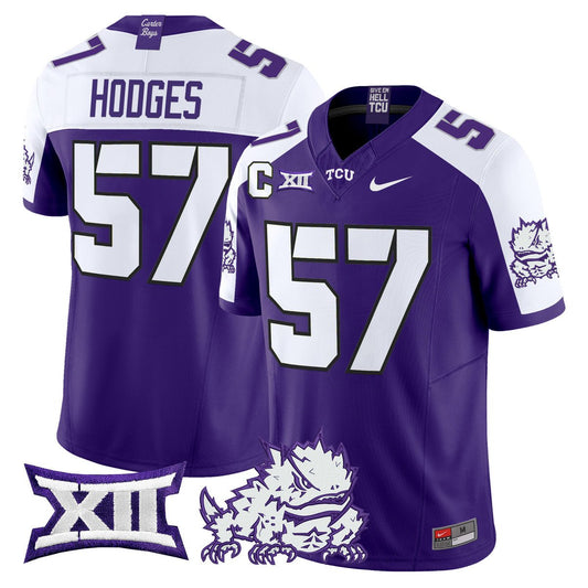Johnny Hodges Jersey #57 TCU Horned Frogs 2025 Vapor Limited Stitched Purple Alter