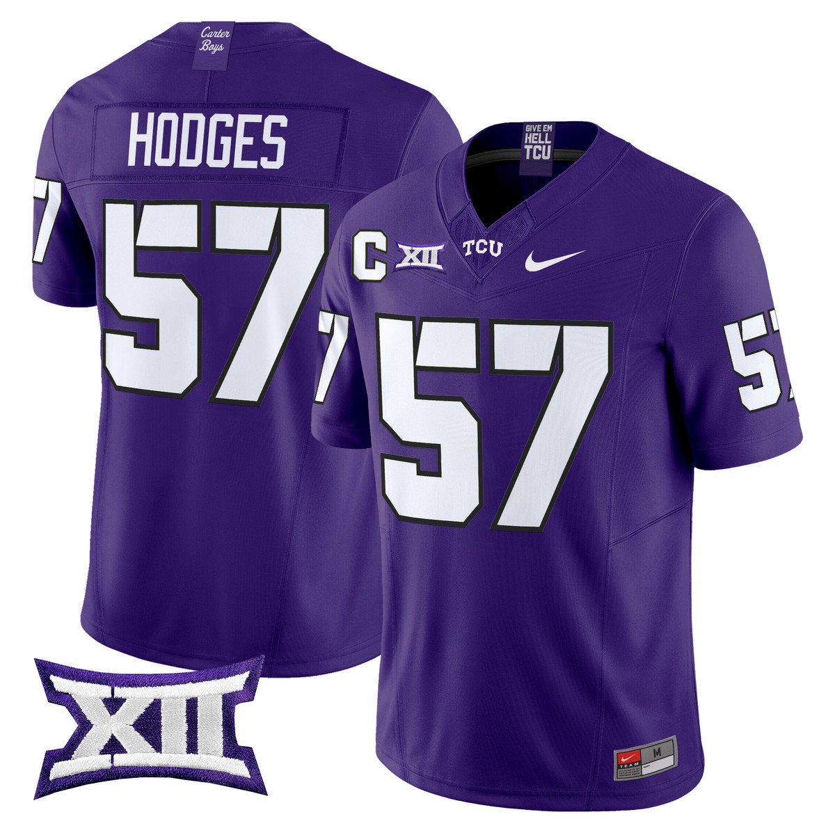 Johnny Hodges Jersey #57 TCU Horned Frogs 2025 Vapor Limited Stitched Purple
