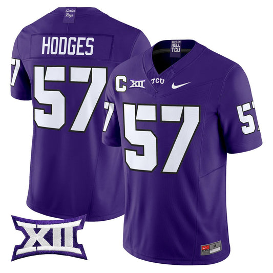 Johnny Hodges Jersey #57 TCU Horned Frogs 2025 Vapor Limited Stitched Purple