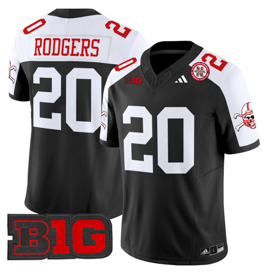 Johnny Rodgers Jersey #20 Nebraska Cornhuskers 2024 Vapor V2 Football Black Alternate