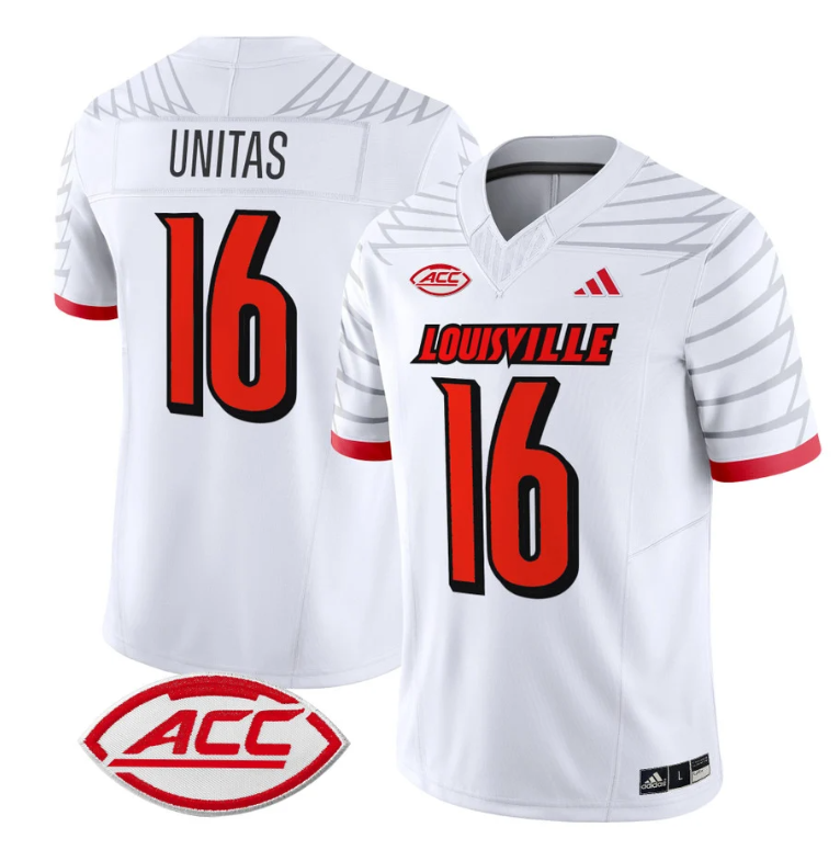 Johnny Unitas Jersey #16 Louisville Cardinals Vapor Football Stitched White